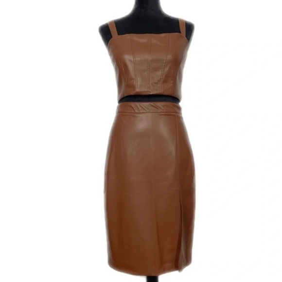 Jason Wu crop and skirt set size large new without tags vegan leather - Picture 1 of 3
